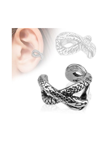 Fake Piercing Cartilage Helix Ear Cuff Snake Design