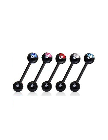 Titanium Anodized Barbell with Gem Crystal