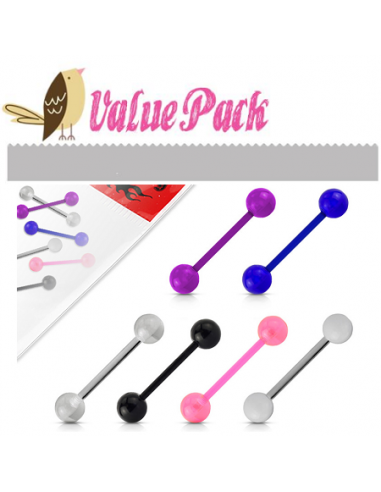 Value Pack 6 Pcs Barbell Colored Acrylic Balls