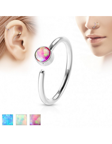 Piercing ring with Opal gem
