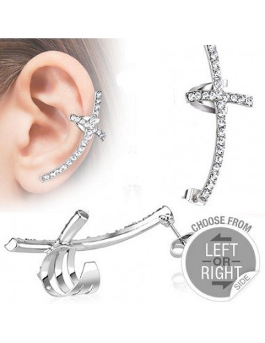 Ear Cuff with Gem Paved Cross