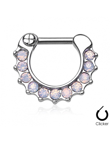 Piercing Clicker Ring 1.2mm Opalites Paved