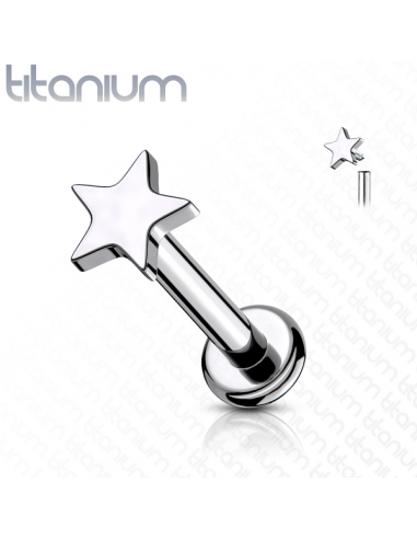 Labret titanium intern geschroefd met ster
