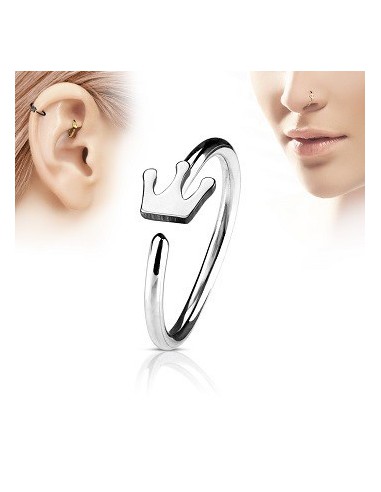 Multifunctionele piercing ring met kroontje