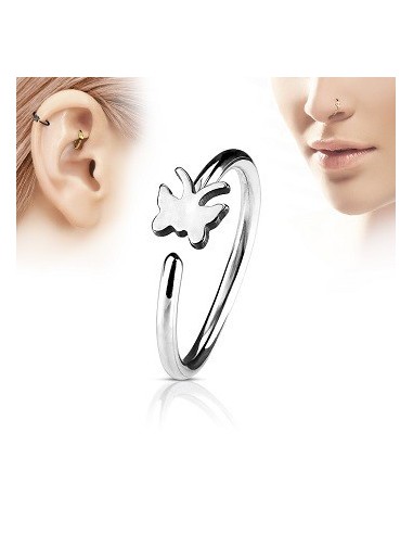 Multifunctionele piercing ring met vlindertje