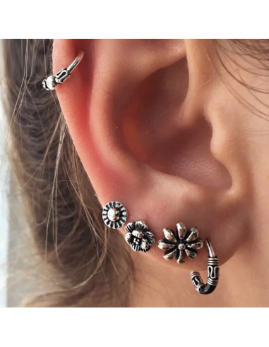 Earrings set 4 earrings and 1 fake earpiercing