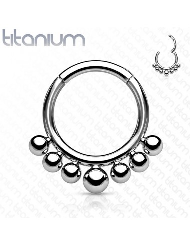 Piercing click ring massief titanium segment ring kralen