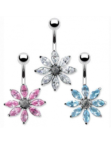 Belly Button Navel Ring Fancy Flower