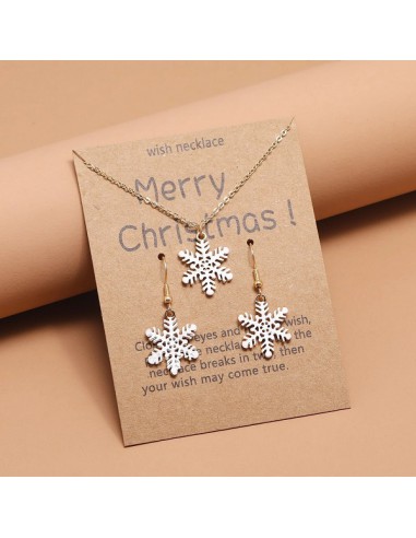 Set Necklace and Earrings Flower Snowflake