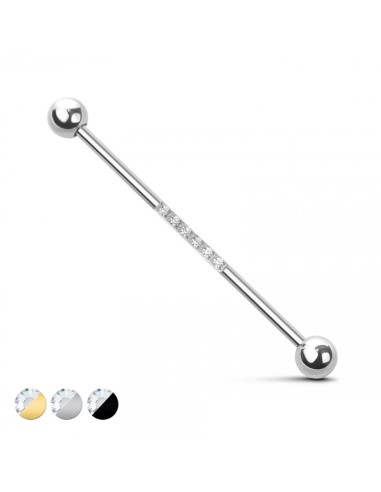 Industrial Barbell 6 cz stones centre