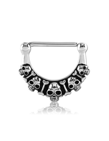 Nipple piercing Clicker Lined Skull