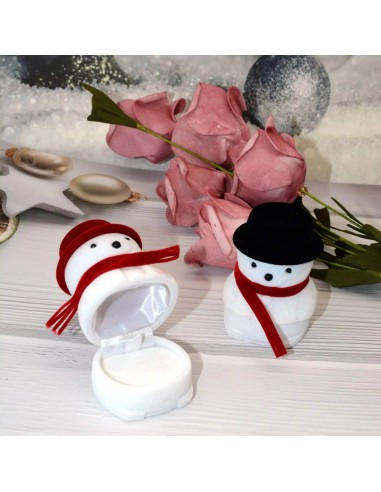 Display sneeuwpop voor een ring kerst geschenkdoosje